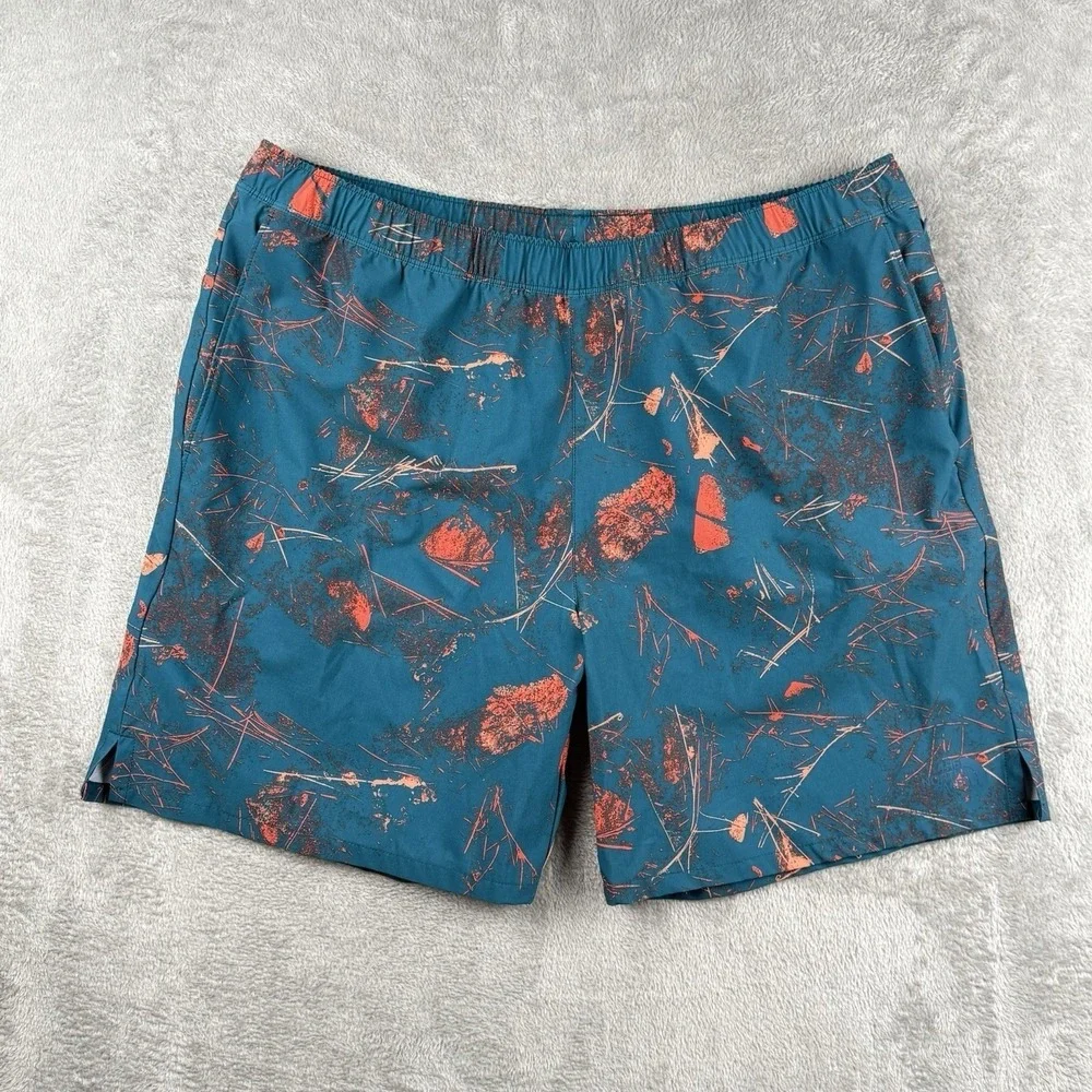 The North Face Wander Shorts Mens XL Blue Coral Valley Print Athleisure Gym